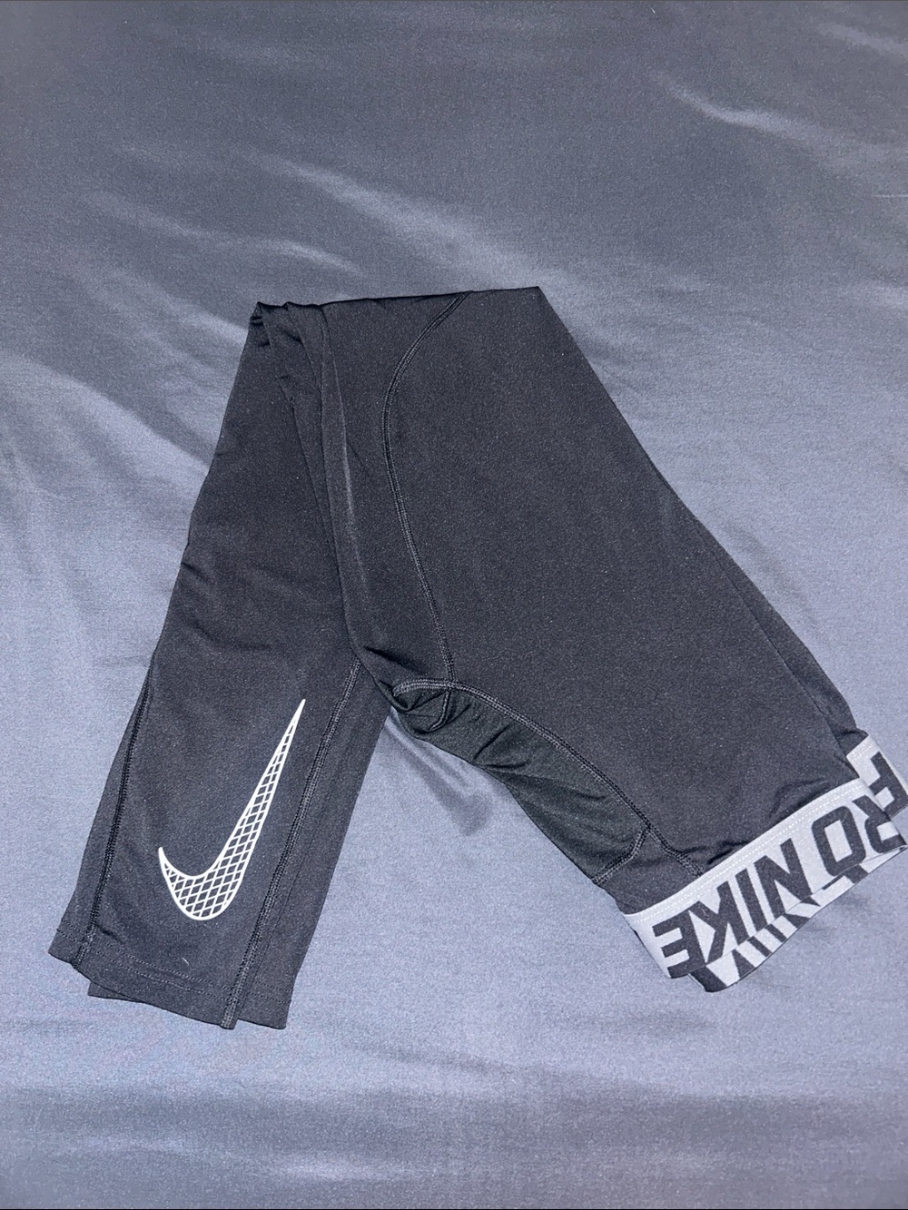 Nike Pro Black Kids Leggings with White Swoosh